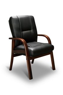 Компьютерное кресло Бонн-D LX (орех темный/экокожа Черный)