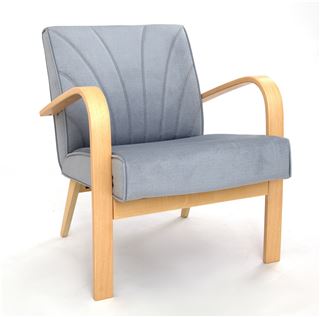 Кресло Шелл (Натуральное дерево/ткань Fancy 85/кант Fancy 85)