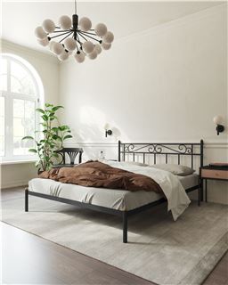 Кровать "Франческа" без изножья (160х200/ноги металл/цвет Черный)