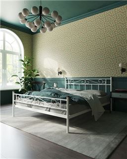 Кровать с изножьем "Франческа"  (160х200/ноги металл/цвет Белый)