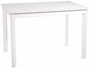 НЕЛЬСОН-110(155)х68, стол раздвижной со стеклом, Белый оптивайт/Белый