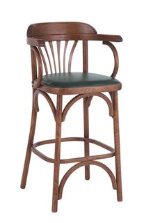 Стул барный 650 Венский мягкий (средний тон, экокожа Зеленая)