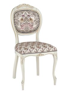 Стул С16 (тон 308 слон. кость/пат. золото /Мармарис-беж+Мармарис-компаньон-бежевый